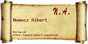 Nemecz Albert névjegykártya